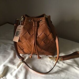 New Leather Drawstring Bucket Bag